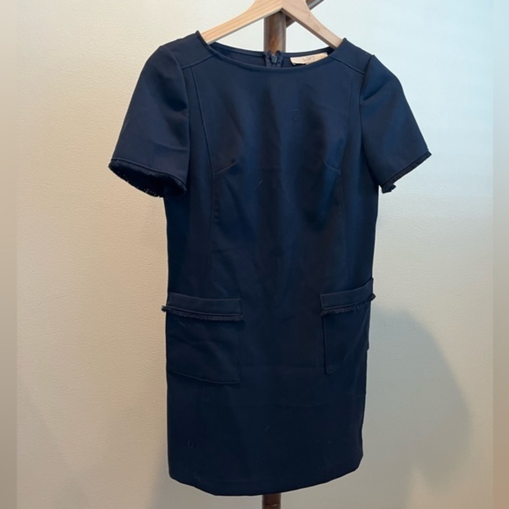 LOFT Work Dress (00P) in Dark Navy